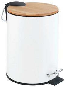 Tortona Bamboo fehér pedálos szemetes, 3 l - Wenko