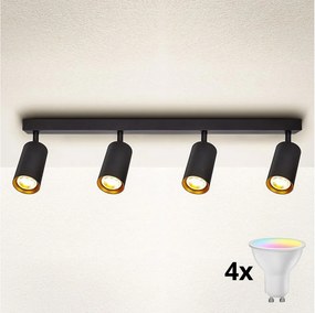 Brilagi - LED RGBW dimmelhető spotlámpa SELE 4xGU10/6W/230V fekete/arany
