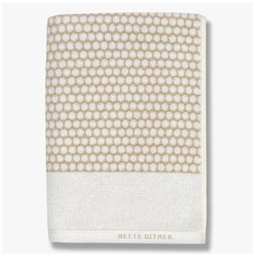 Fehér-bézs pamut fürdőlepedő 70x140 cm Grid – Mette Ditmer Denmark