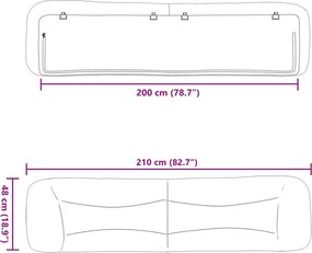 fehér műbőr fejtámla párna Hvar 200 cm