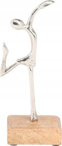 Táncoló figura fa talpon 21 cm, ezüst, A táncállás