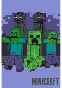 Fleece gyerek takaró 100x150 cm Minecraft "Mobs coming for you" – Jerry Fabrics