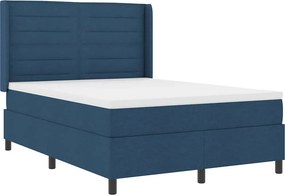 vidaXL LED Box Spring Ágy matracmal Kék 160 x 200 cm szövet