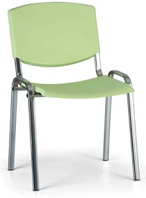 Design konferencia szék - króm lábak, zöld