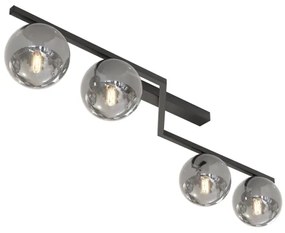 Mennyezeti lámpatest NATON 4xE14/10W/230V fekete/füstszínű