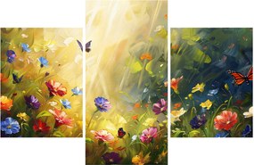 Kép - Tavaszi virágos rét, festmény (90x60 cm)