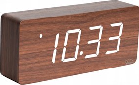 Nagy Óra Elektronikus Led Ébresztőóra Fából készült digitális álló Dat Hőmérő