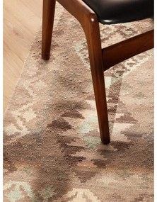 Világoskék-bézs kétoldalas kézi szövésű gyapjú futószőnyeg 60x190 cm Kamal Dune – Nouristan