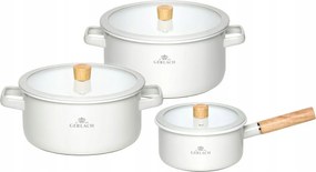 Gerlach Natur Enamel zománcozott edénykészlet, fehér, 6 részes