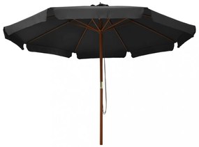 antracitszürke kültéri napernyő farúddal 330 cm
