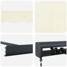 Kézi behúzható napellenző krém színben 300x250 cm