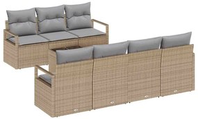 Kerti Kanapé Szett 8 pcs Barna és szürke 55 x 55 x 37 cm