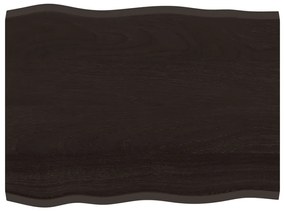 sötétbarna kezelt tömör tölgyfa asztallap 80 x 60 x 2 cm