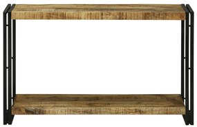 Konzolasztal 120x33x75 cm Tömör Durva Mangófából