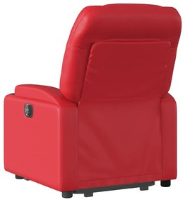 elektromos bordó műbőr felállást segítő dönthető masszázsfotel