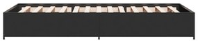 fekete szerelt fa és fém ágykeret 100 x 200 cm