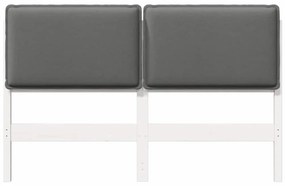 Kárpitozott fejtámla fejtámlával Fehér és világosszürke 150 cm