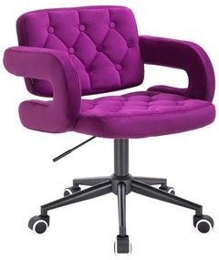 HR8403K Fukszia modern velúr szék fekete lábbal