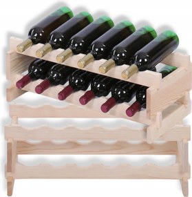 Bortartó állvány moduláris fa palacktartó állvány 2x6 szerszám nélkül keskeny