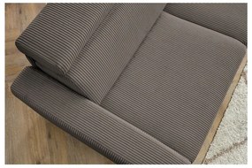 Szürkésbarna kordbársony kinyitható sarokkanapé (variálható) Monaco – Bobochic Paris