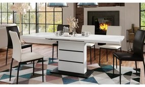 Kinyitható PAOLO étkezőasztal fehér/fekete