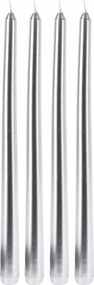 Metál Ezüst Asztali Dekorációs Gyertya Elegáns 30X2 CM 4 Db 9 H