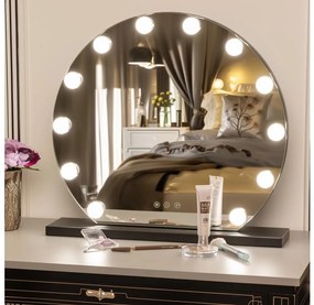 Brilagi - LED állítható smink tükör HOLLYWOOD LED/12W/230V 3000-6500K FG-M6-WD01-BLK