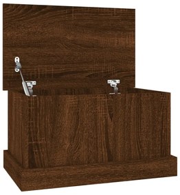 barna tölgy színű szerelt fa tárolóláda 50x30x28 cm