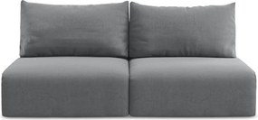 Szürke bársony kinyitható-tárolóhelyes kanapé 216 cm Kalena – Makamii
