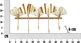 Aranyszínű fém fali fogas Leaves - Mauro Ferretti