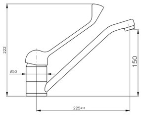 RAV Slezák MS605.0 - MISSISSIPPI mosdócsaptelep orvosi pákával, króm