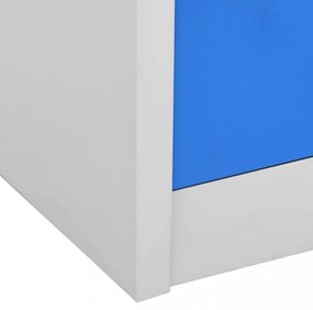 2 db világosszürke-kék acél zárható szekrény 90 x 45 x 92,5 cm