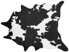 Fekete-Fehér Mű Marhabőr Szőnyeg 130 x 170 cm BOGONG Beliani