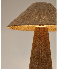 Világosbarna asztali lámpa juta búrával (magasság 46 cm) Renee – Kave Home