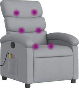 vidaXL világosszürke szövet dönthető masszázsfotel