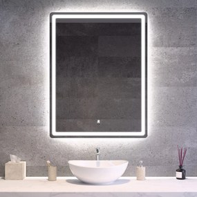 Álló fürdőszobai LED tükör 70x90cm | Gesztusvezérlés - Páramentesítő - Fényerő és színhőmérséklet szabályozás | Welland Type20V