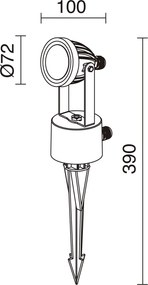 Novolux DRO 542A-L0107A-04 Kerti reflektor 1x7W/LED 415LM IP65