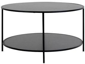 Vita dohányzóasztal fekete, fekete kerettel, Ø80x45 cm
