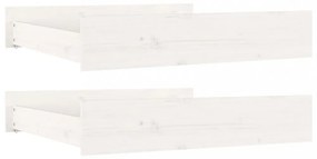 2 db fehér tömör fenyőfa ágyneműtartó fiók