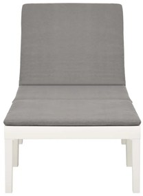 Fehér műanyag napozóágy párnával