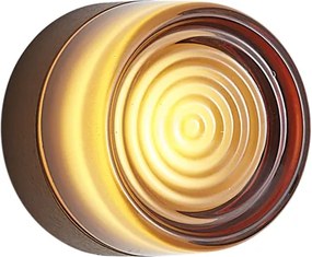 Design fali lámpa sötét bronz borostyánszínű üveggel IP44 - Michele