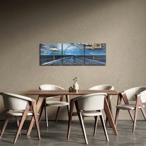 Kép egy viharról az úton (órával) (90x30 cm)