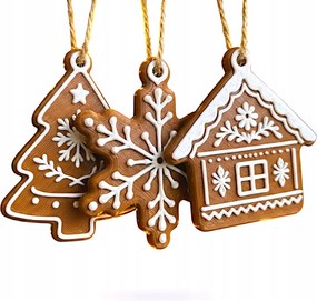 Mézeskalács cukormáz Hiperrealisztikus utánzat Karácsonyfa medálok 6 db