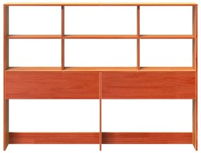 viaszbarna tömör fenyőfa fejtámla tárolóval 160 cm