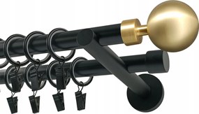 Dupla függönykarnis Fém 19+19mm Gömb Modern Gold 280cm