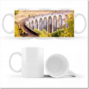 Fényképes bögre Vasút Vonatok Sínek