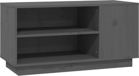 vidaXL szürke tömör fenyőfa TV-szekrény 80 x 35 x 40,5 cm