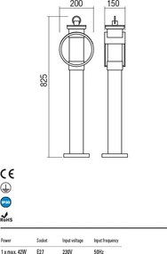 Kültéri Állólámpa Barna COMPASS REDO 9573