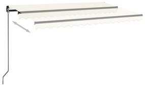 krémszínű kézzel kihúzható LED-es napellenző 400 x 350 cm
