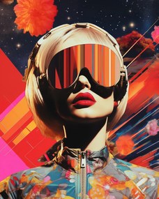 Poszter 40x50cm Retrofuturisztikus Múzsa